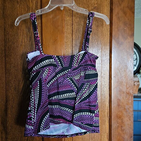 Sonoma Life + Style Polka Dot Tankini Top Size 10 | Retro Swimwear Piece - Picture 2 of 5